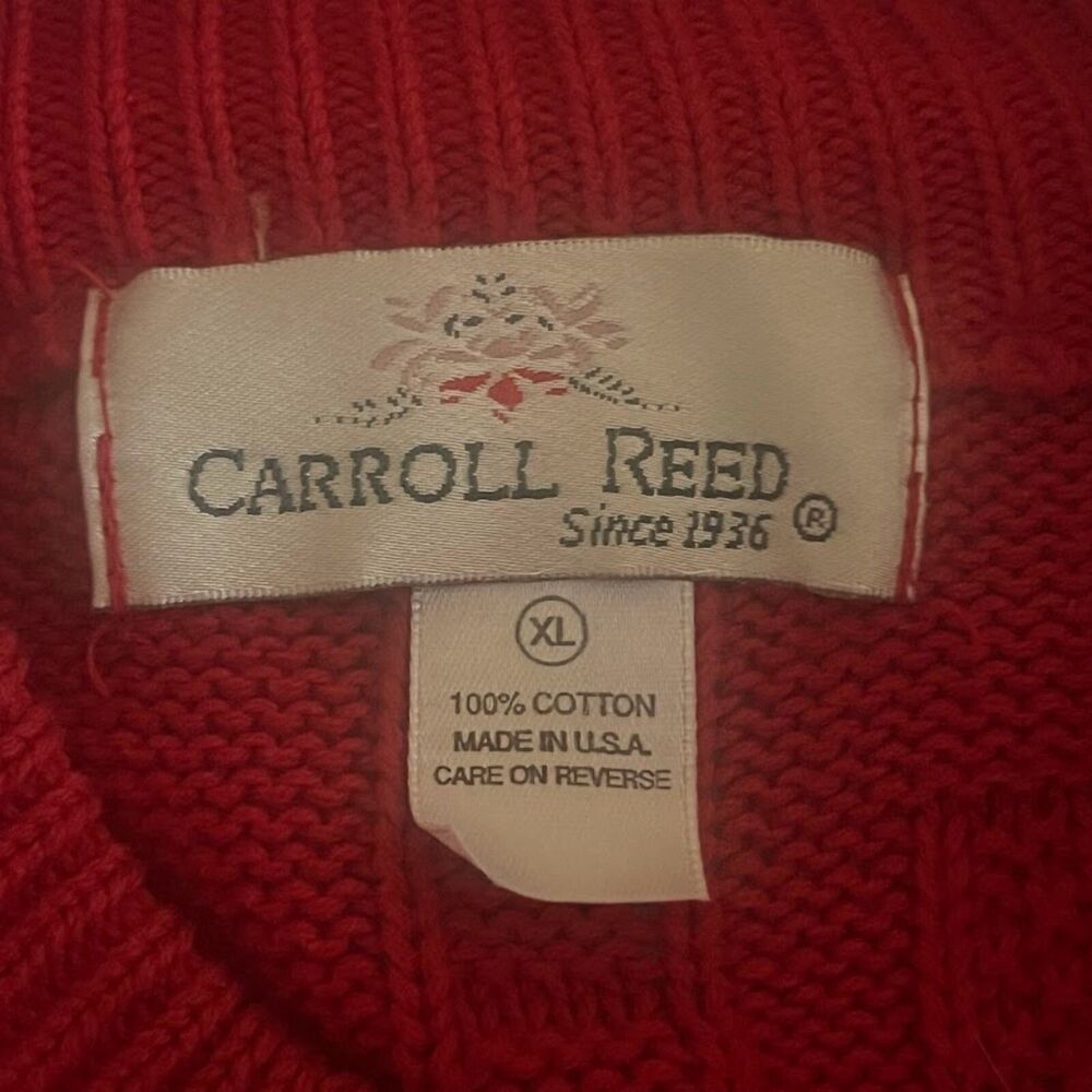 Carroll Reed Red Cotton Sweater Size XLarge - Picture 5 of 7